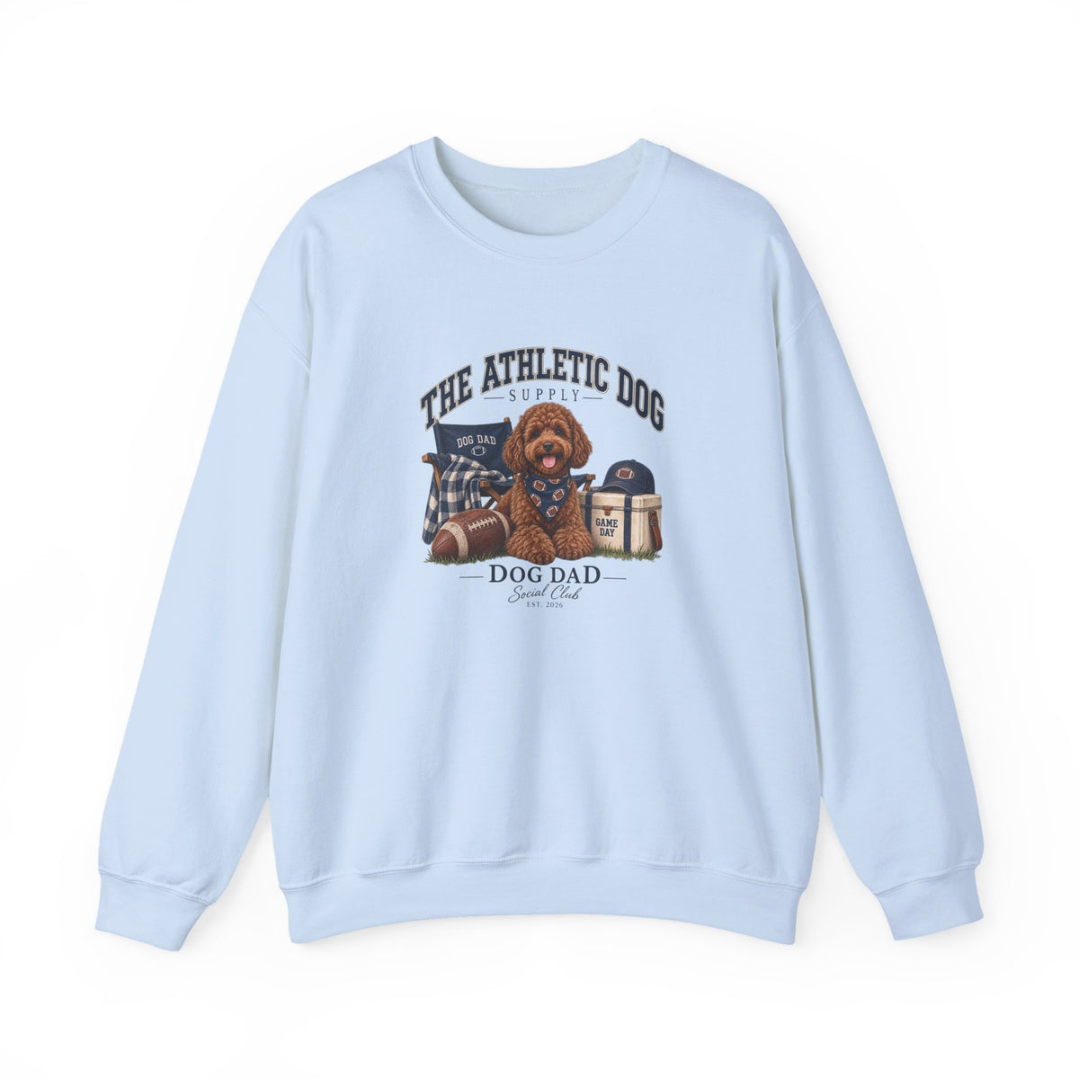 Dog Dad Football Crewneck Sweatshirt