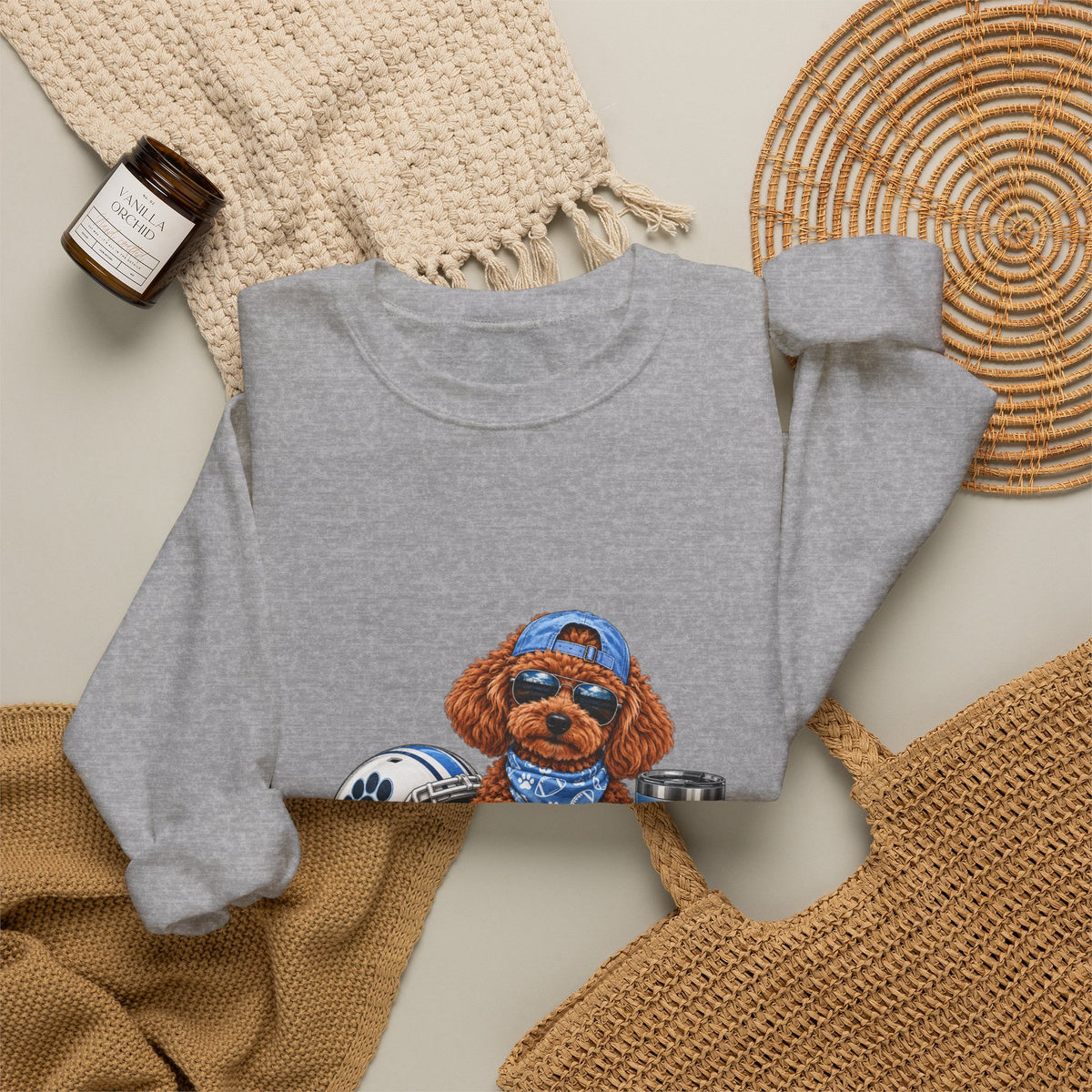 Toy Poodle Football Crewneck Sweatshirt