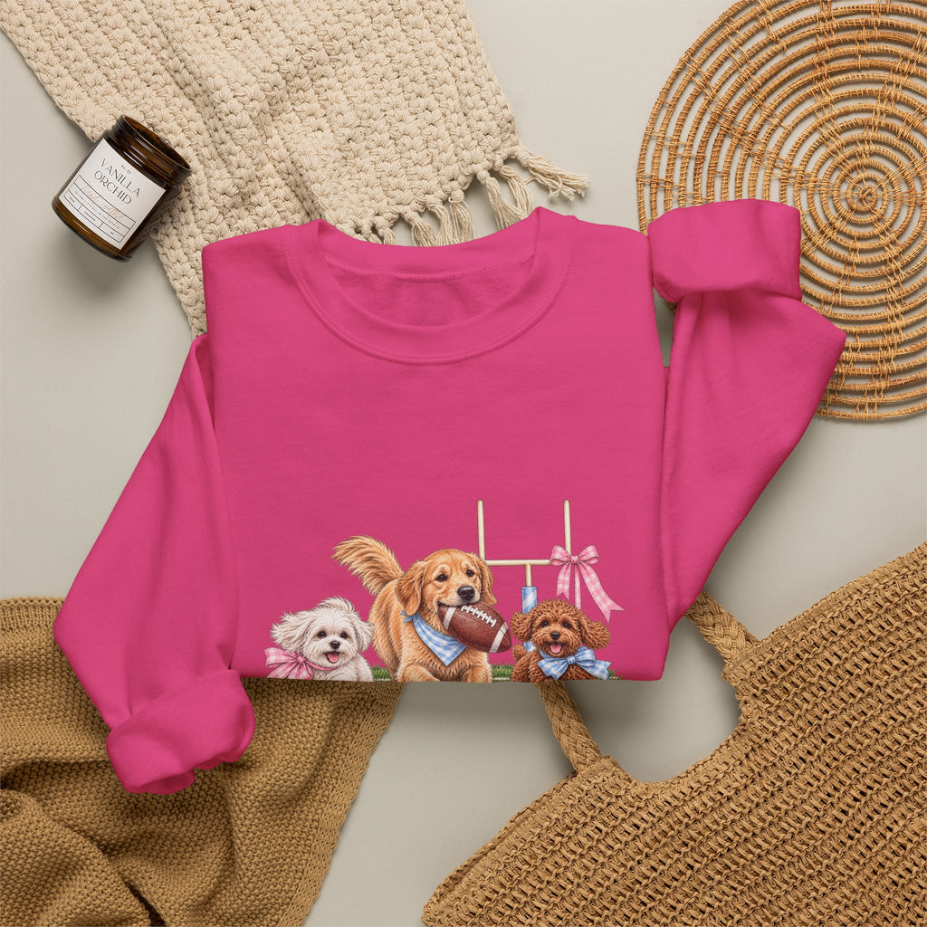 Puppy Trio Football Crewneck Sweatshirt