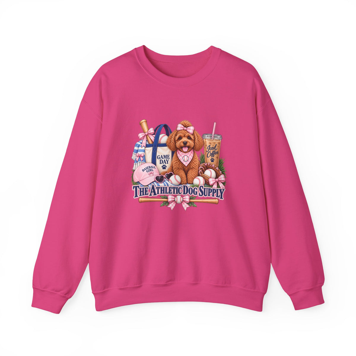 Poodle Baseball Crewneck Sweatshirt