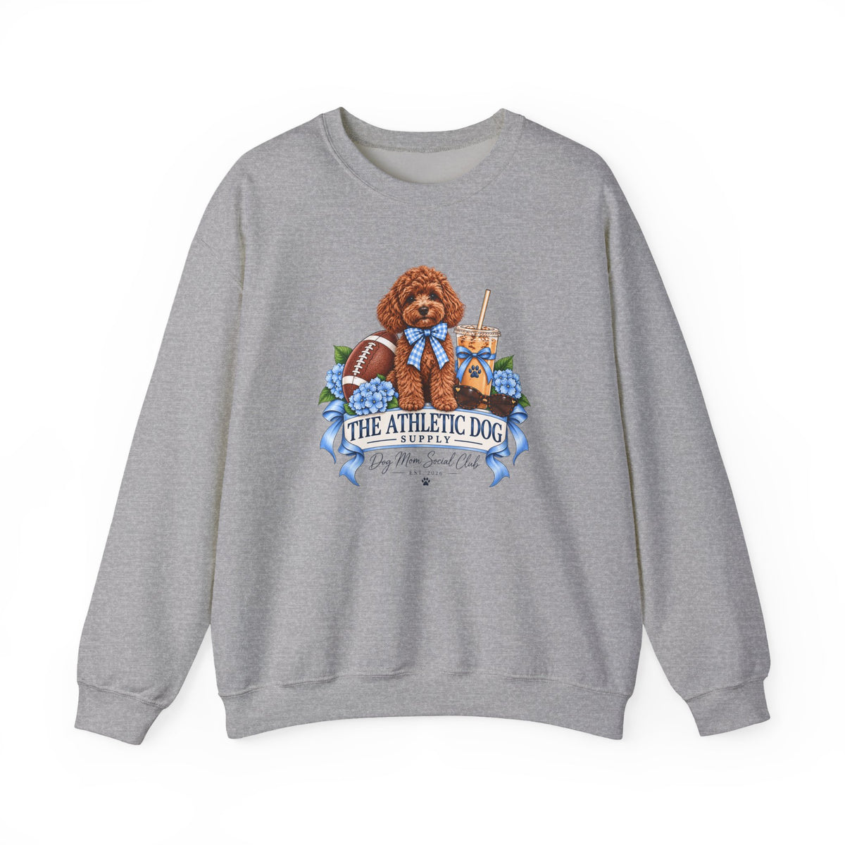 Dog Mom Football Crewneck Sweatshirt