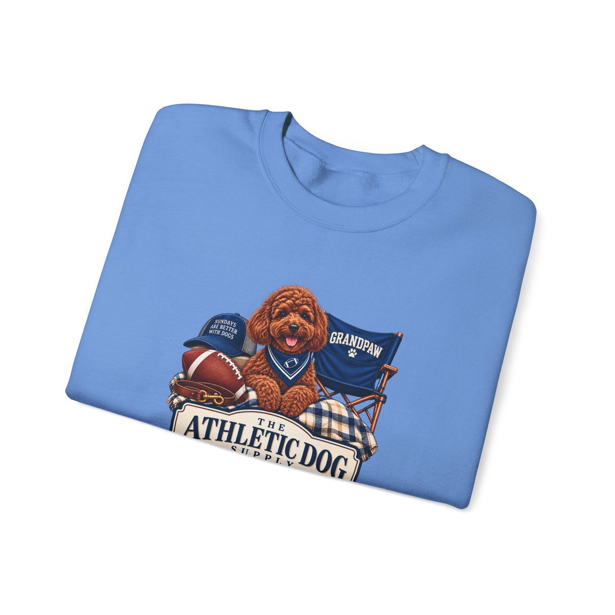 Dog Grandpa Football Crewneck Sweatshirt