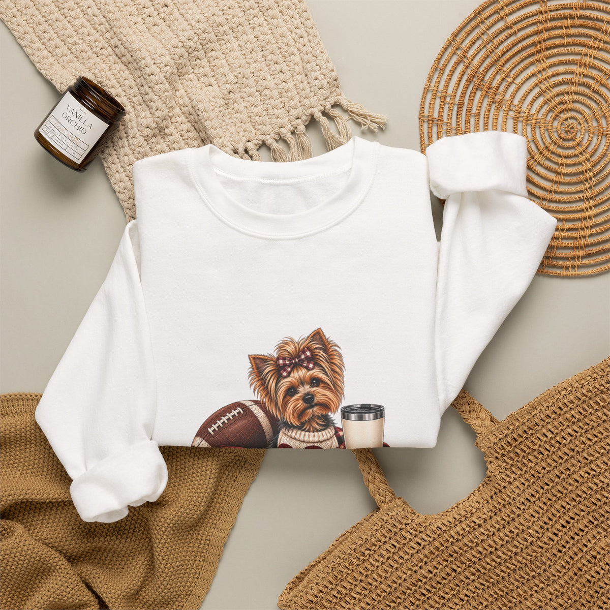 Yorkie Football Crewneck Sweatshirt