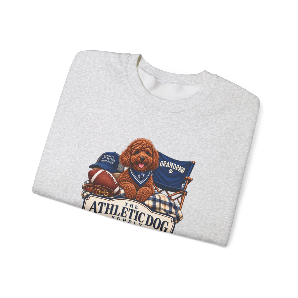 Dog Grandpa Football Crewneck Sweatshirt