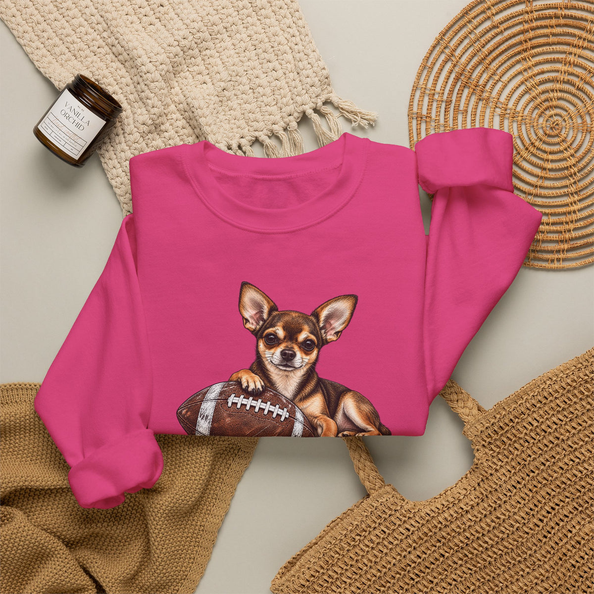 Chihuahua Football Crewneck Sweatshirt