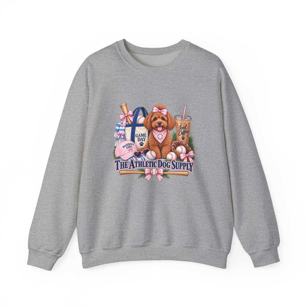 Poodle Baseball Crewneck Sweatshirt