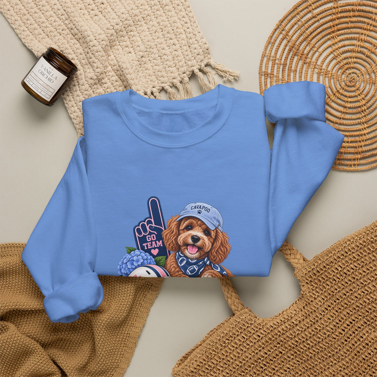 Cavapoo Football Crewneck Sweatshirt