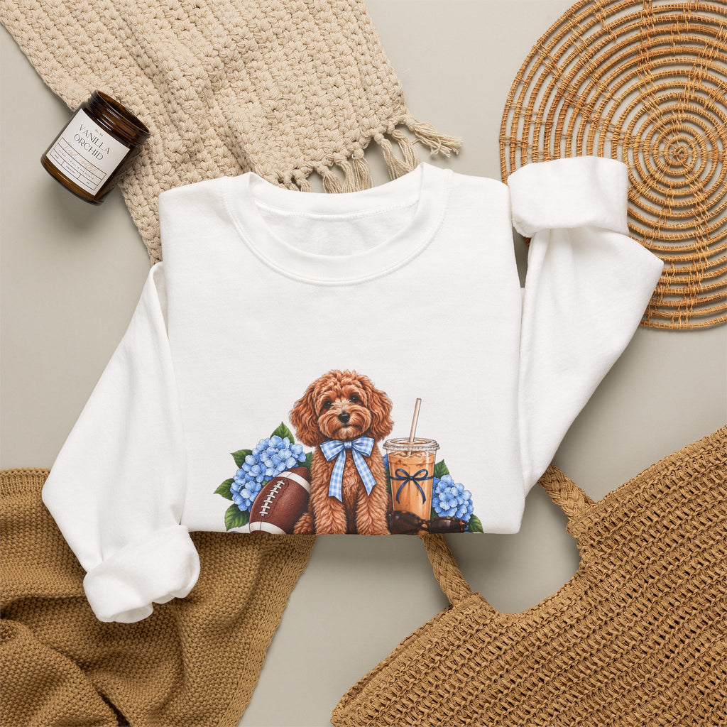 Dog Mom Football Crewneck Sweatshirt