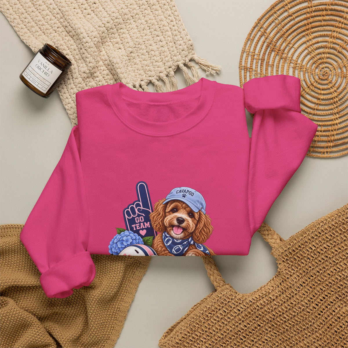 Cavapoo Football Crewneck Sweatshirt