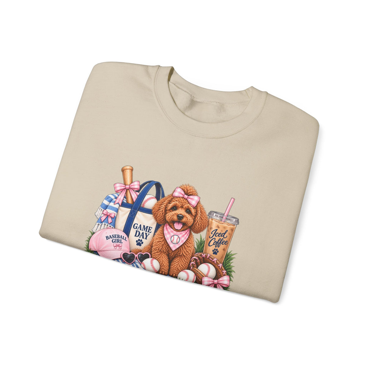 Poodle Baseball Crewneck Sweatshirt