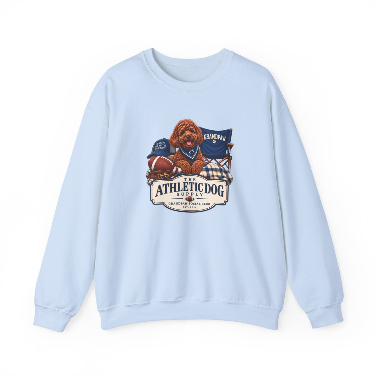 Dog Grandpa Football Crewneck Sweatshirt