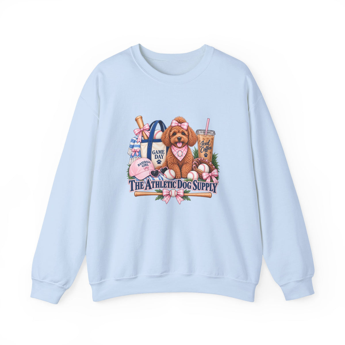 Poodle Baseball Crewneck Sweatshirt