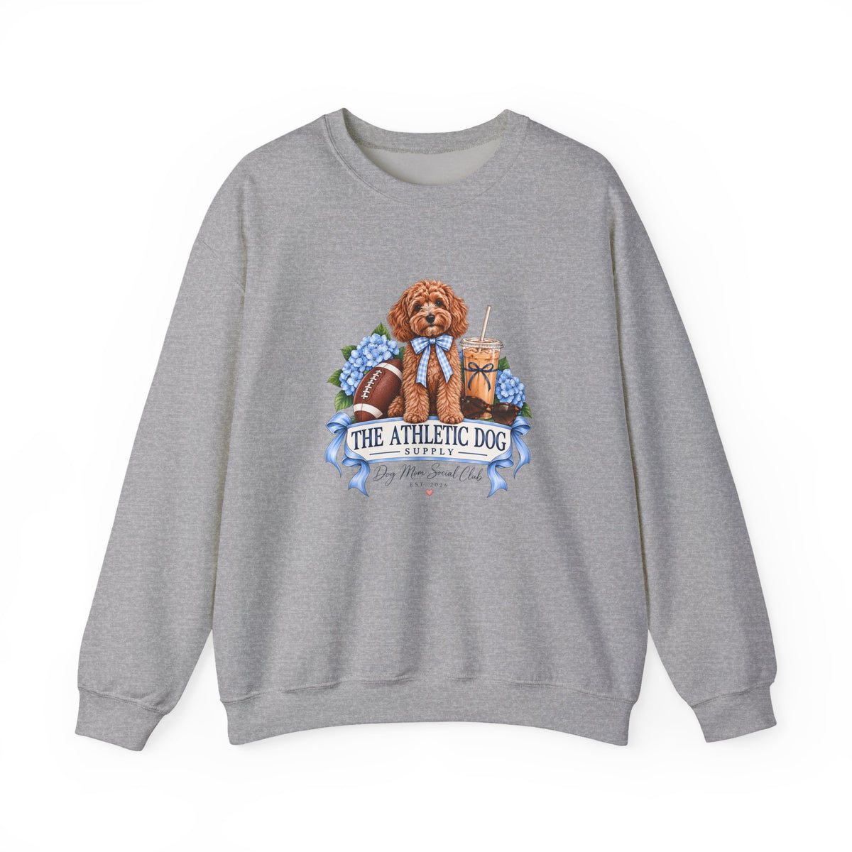 Dog Mom Football Crewneck Sweatshirt