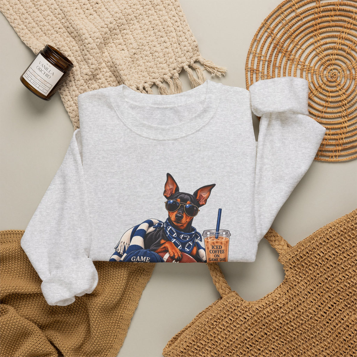 Doberman Football Crewneck Sweatshirt