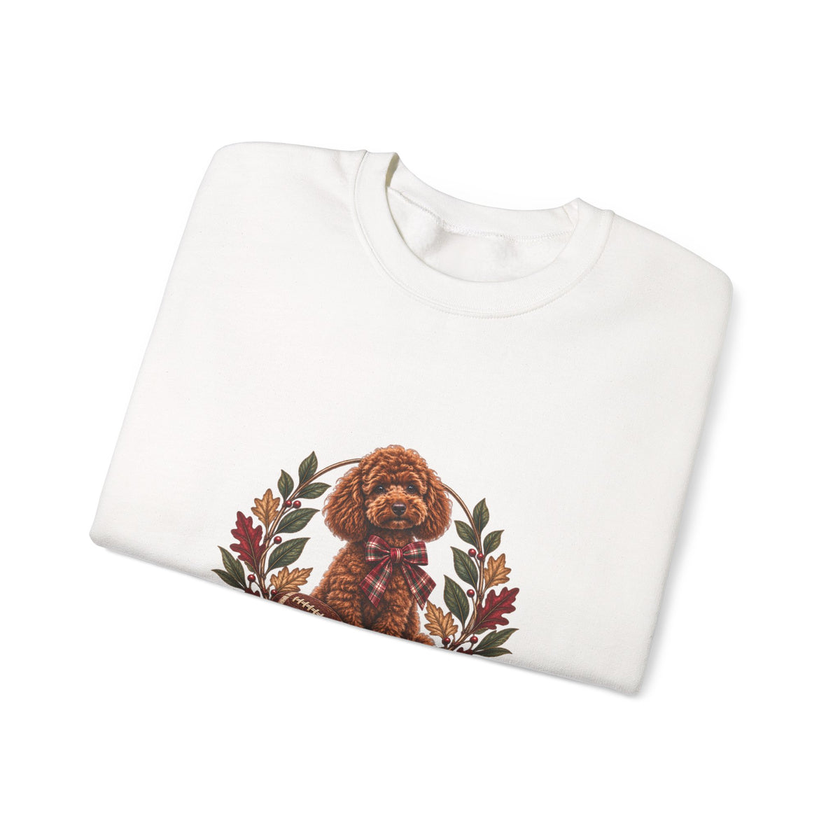 Poodle Wreath Football Crewneck Sweatshirt