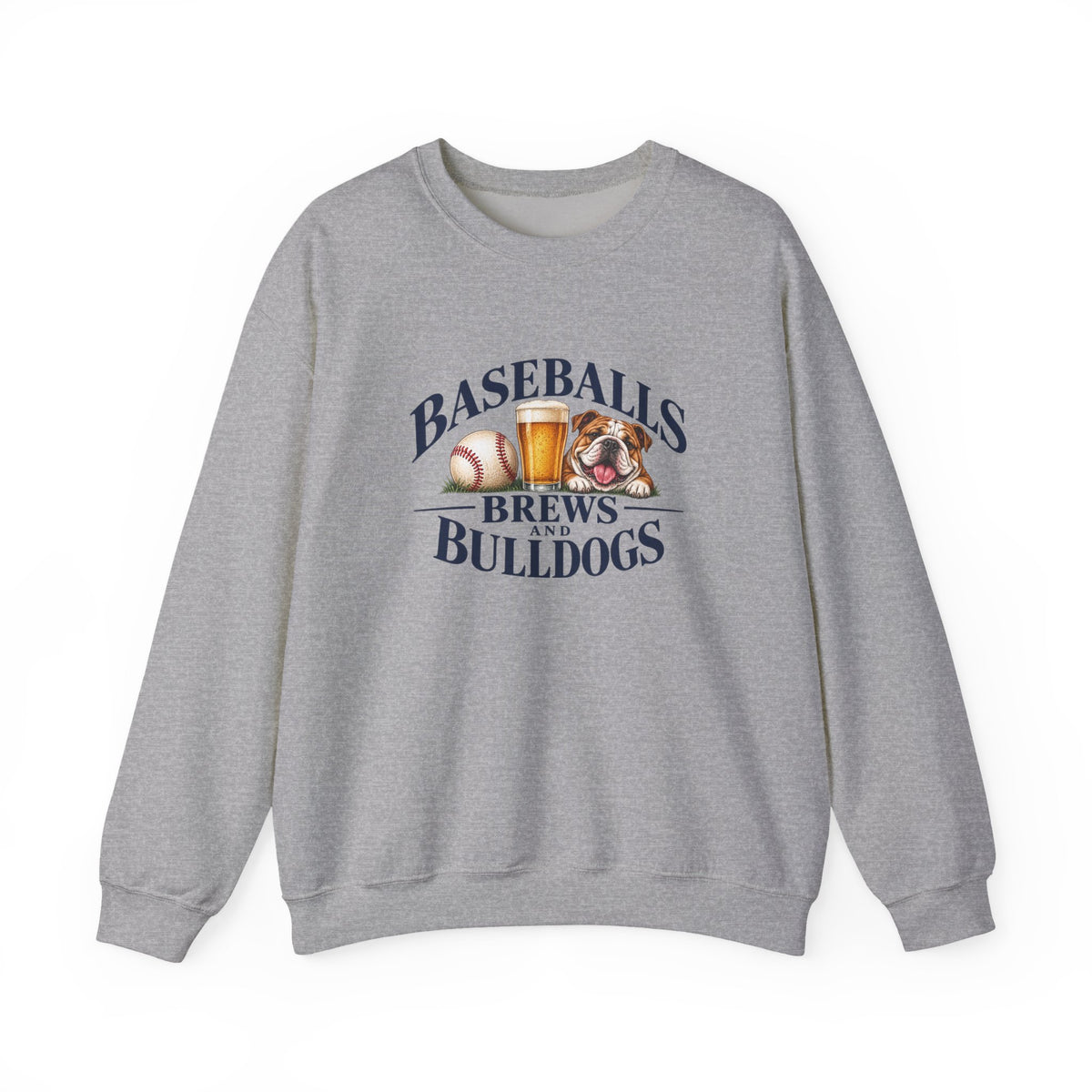 Baseballs, Brews & Bulldogs Crewneck Sweatshirt