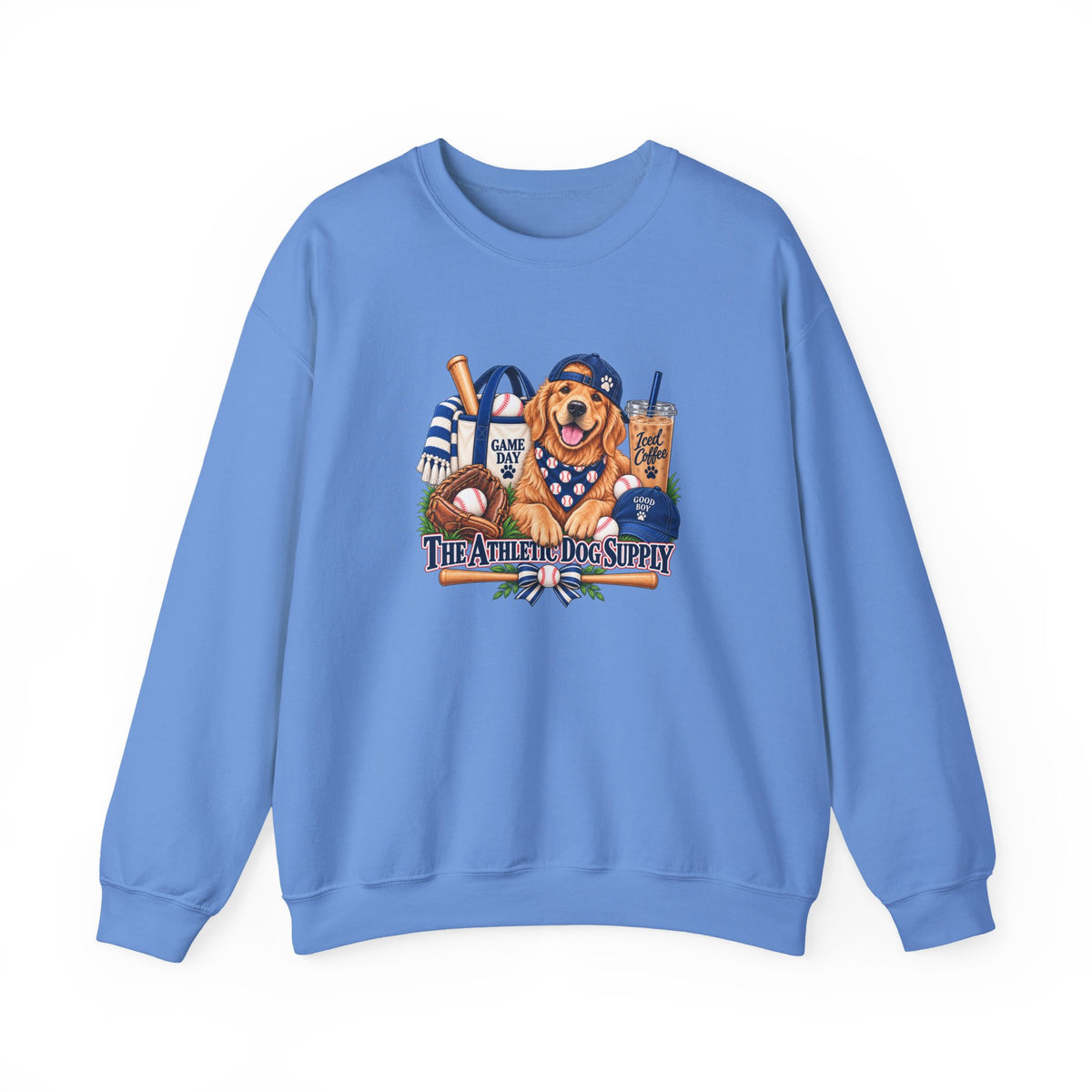 Golden Retriever Baseball Crewneck Sweatshirt