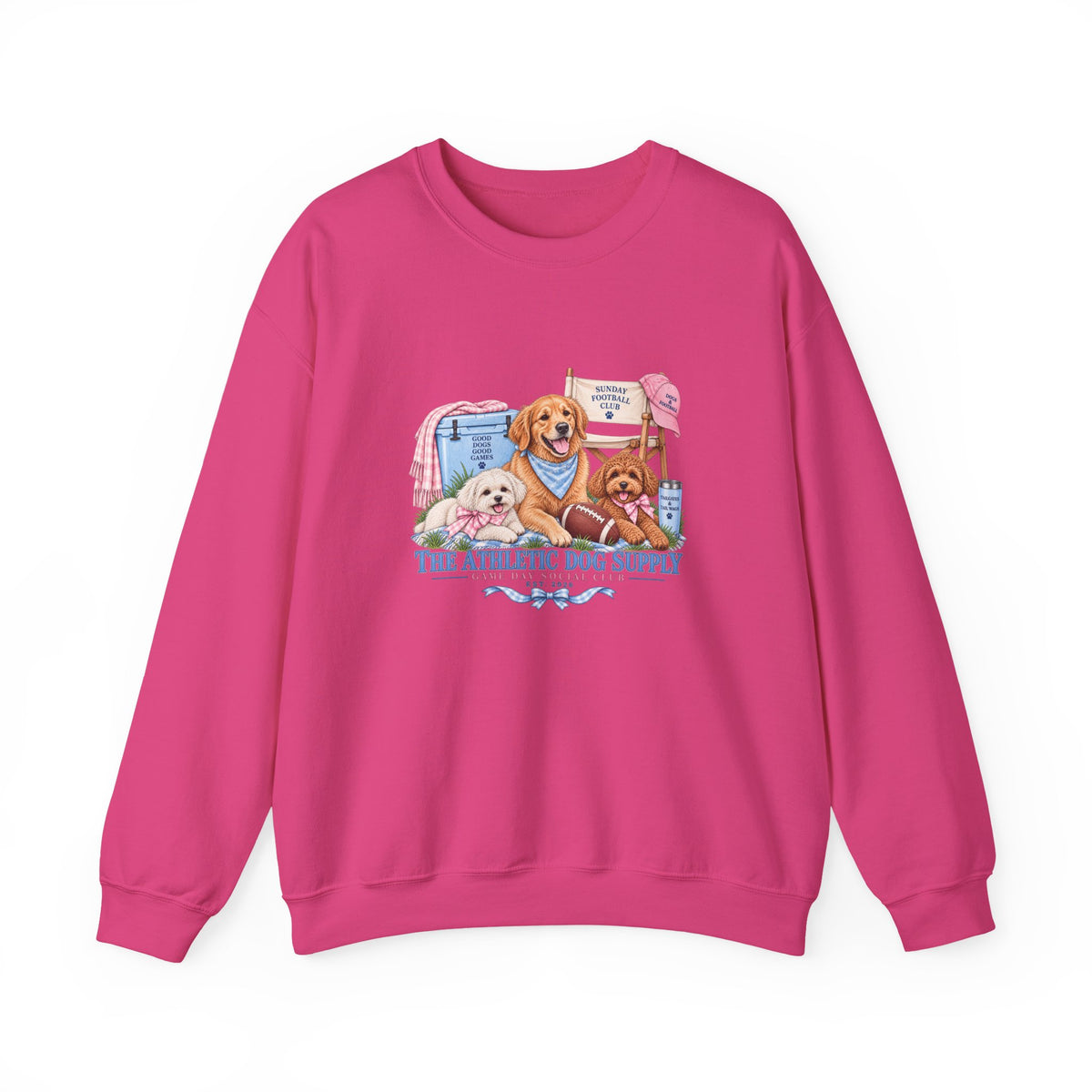 Dog Trio Football Crewneck Sweatshirt