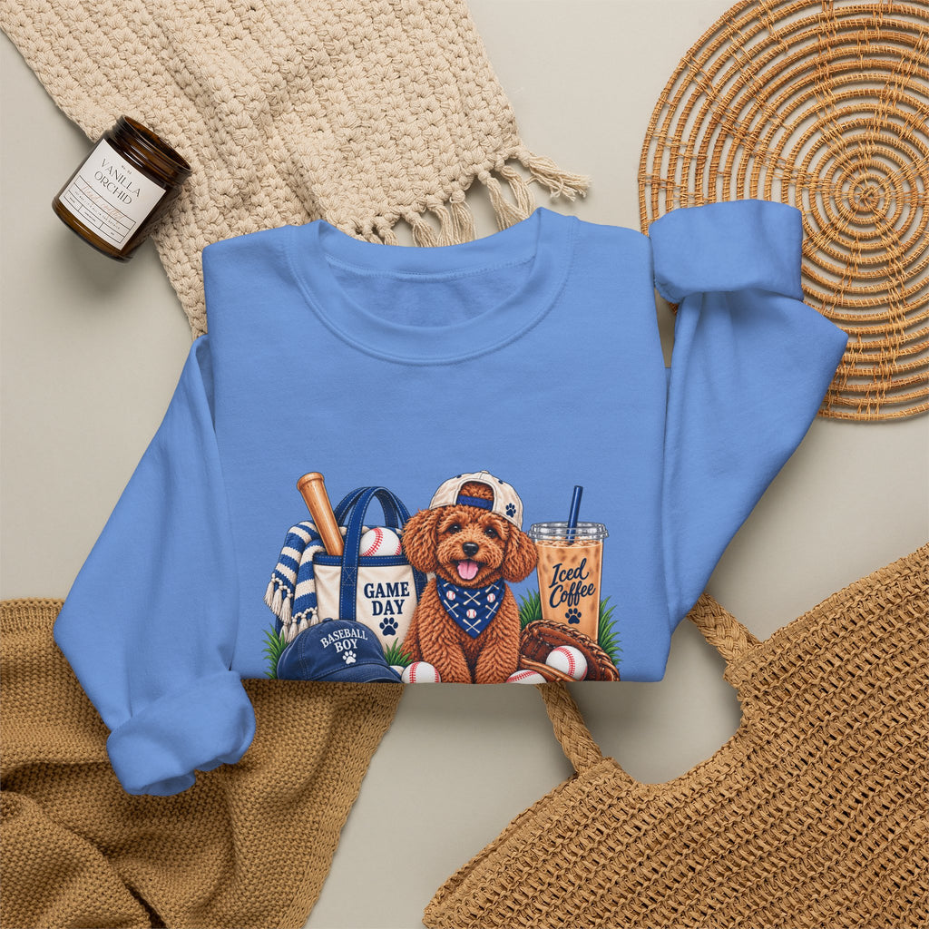 Poodle Baseball Crewneck Sweatshirt