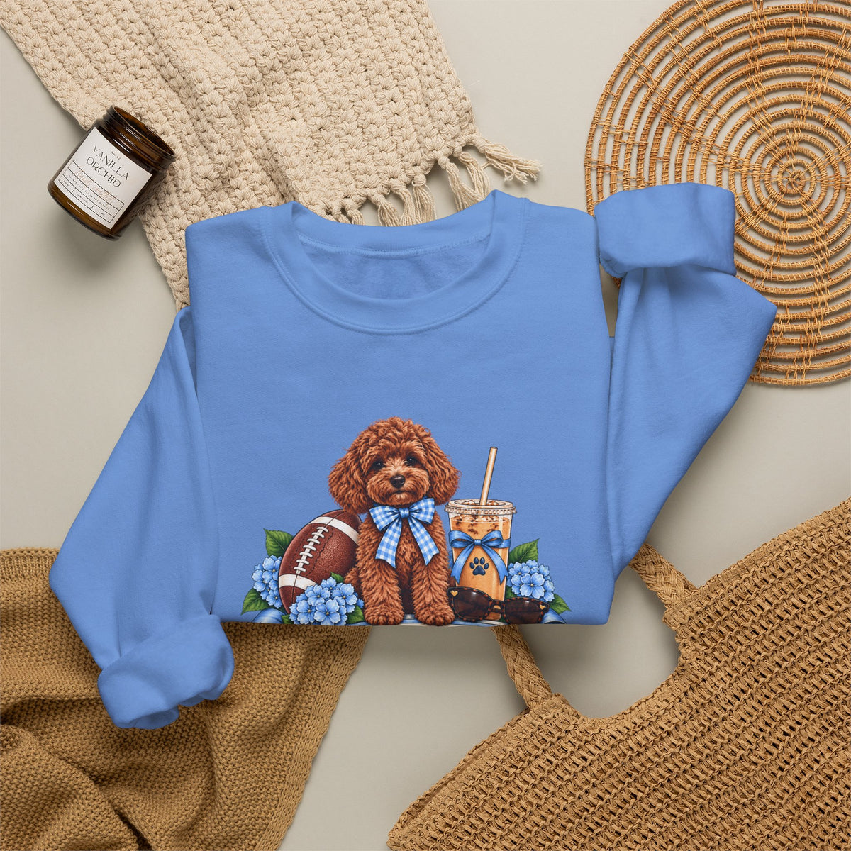 Dog Mom Football Crewneck Sweatshirt