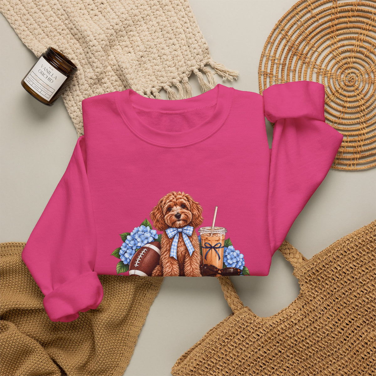 Dog Mom Football Crewneck Sweatshirt