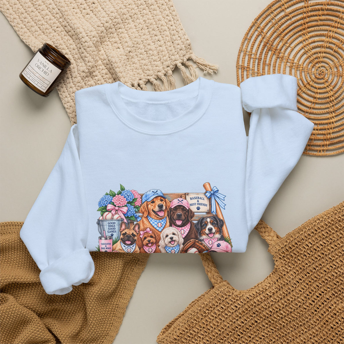 Dog Lover Baseball Crewneck Sweatshirt