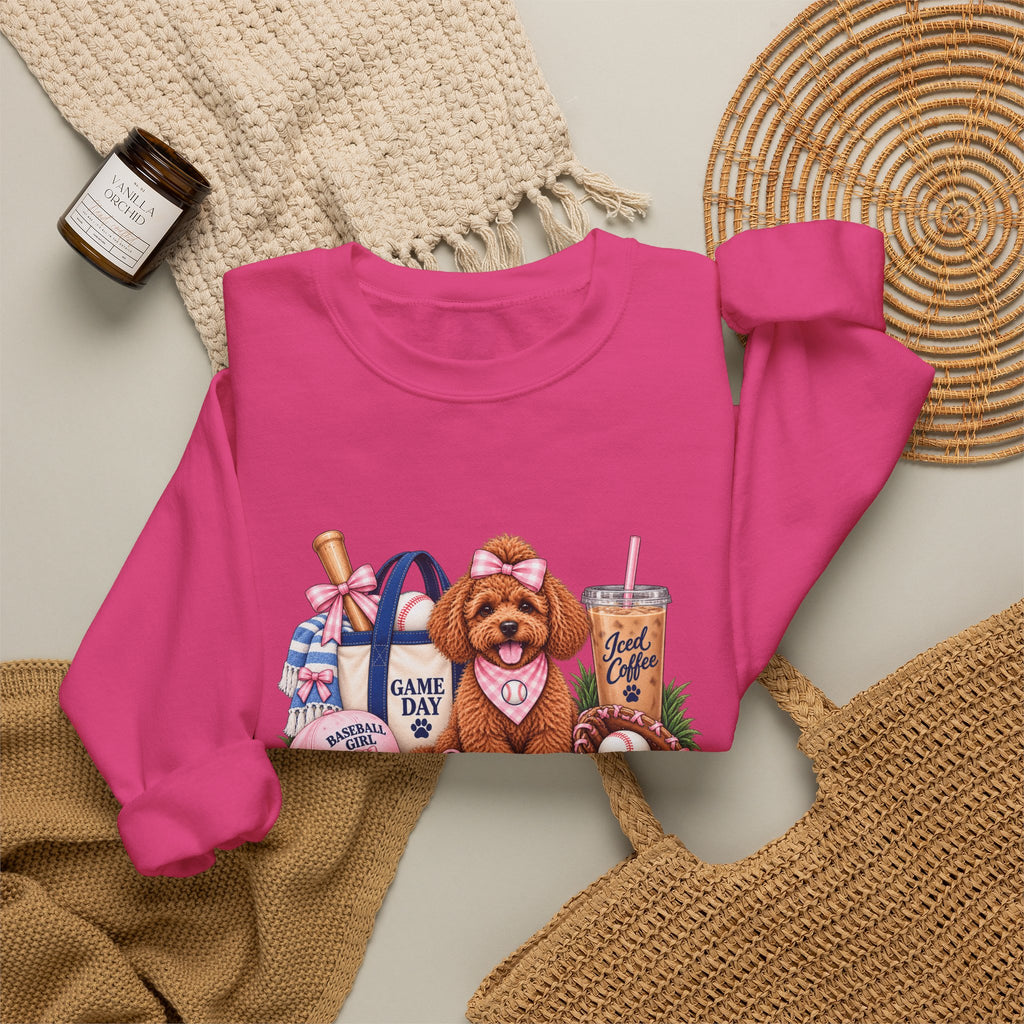 Poodle Baseball Crewneck Sweatshirt