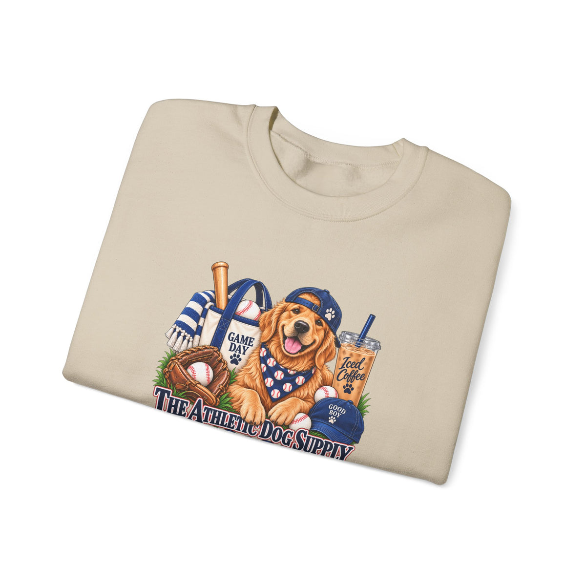 Golden Retriever Baseball Crewneck Sweatshirt