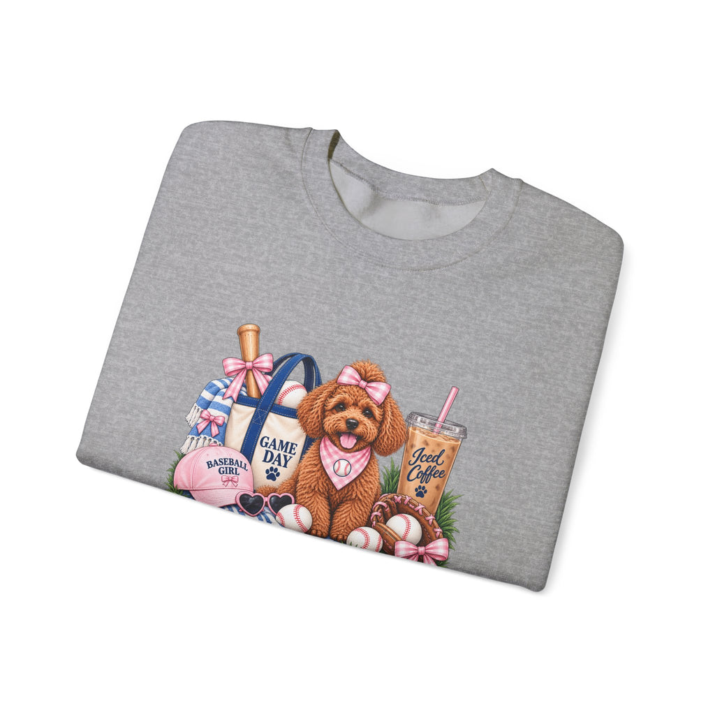Poodle Baseball Crewneck Sweatshirt