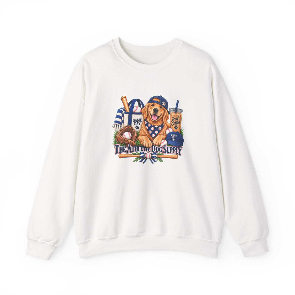 Golden Retriever Baseball Crewneck Sweatshirt