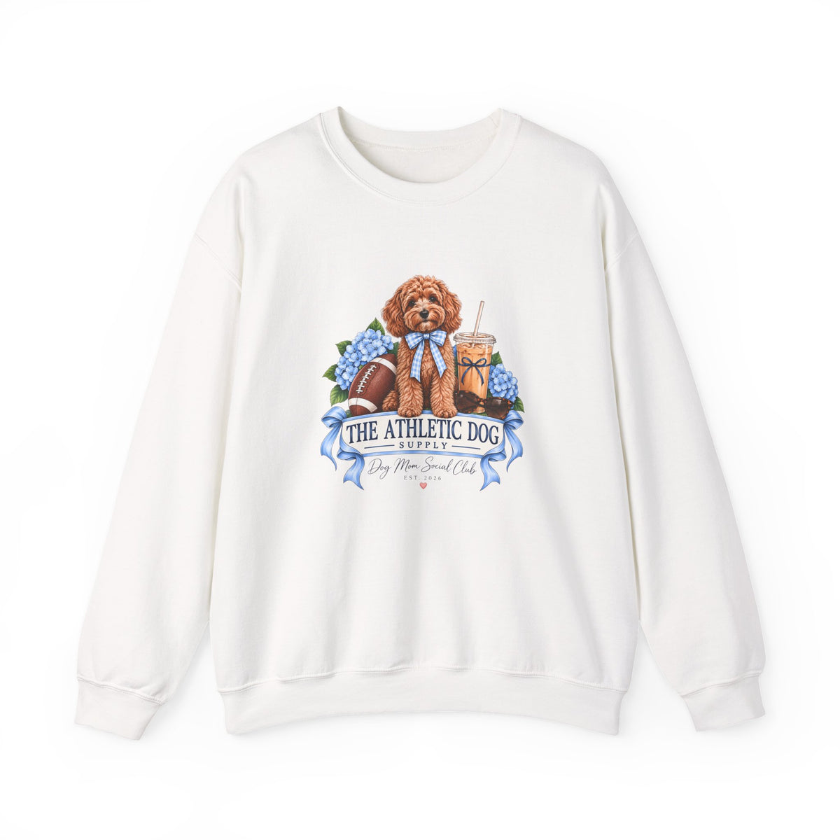 Dog Mom Football Crewneck Sweatshirt