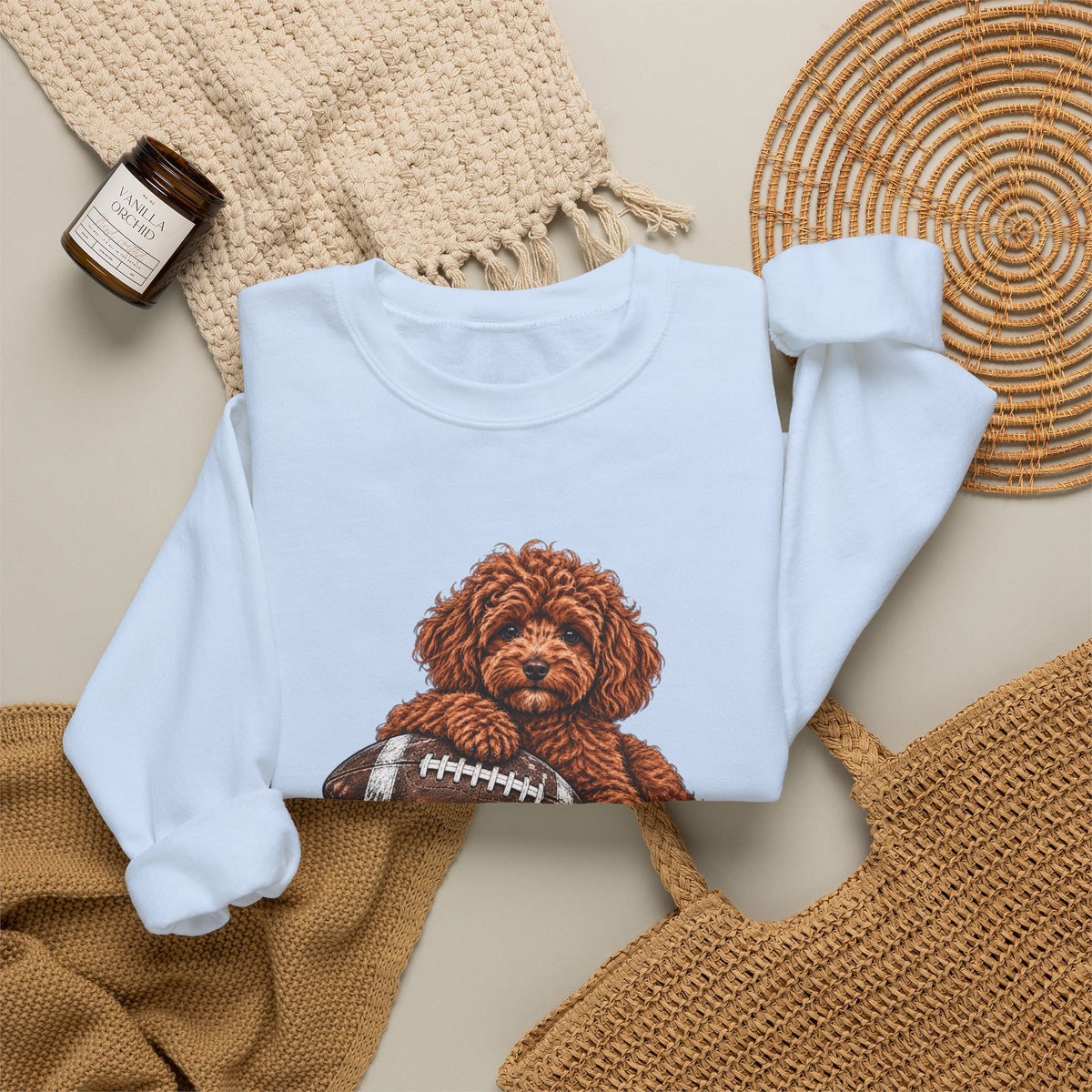 Poodle Football Crewneck Sweatshirt