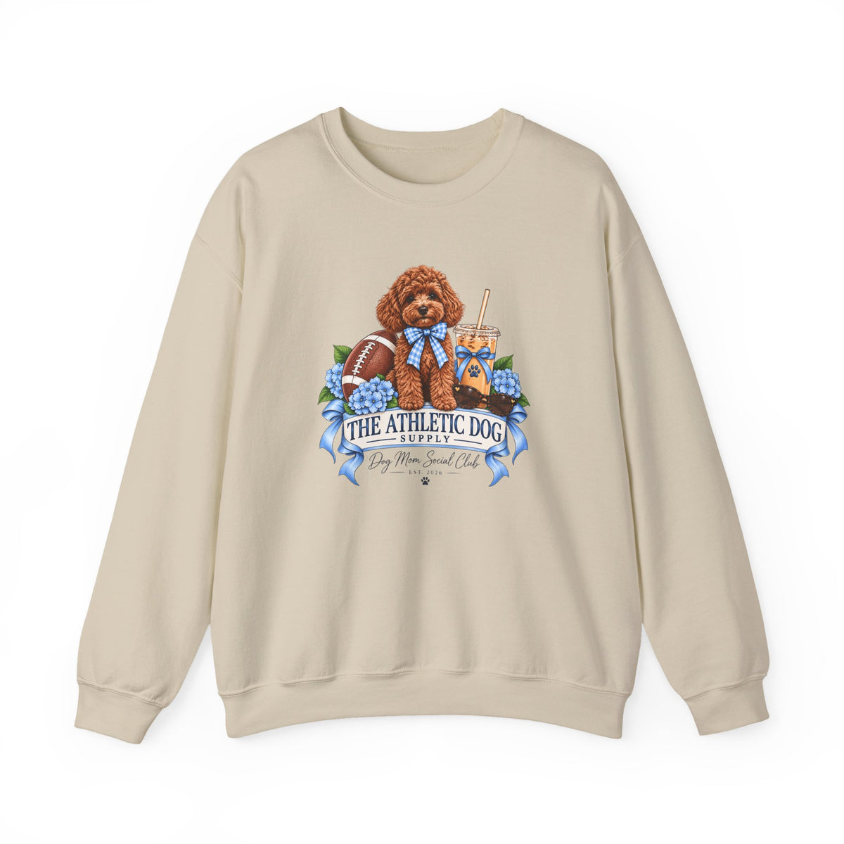 Dog Mom Football Crewneck Sweatshirt