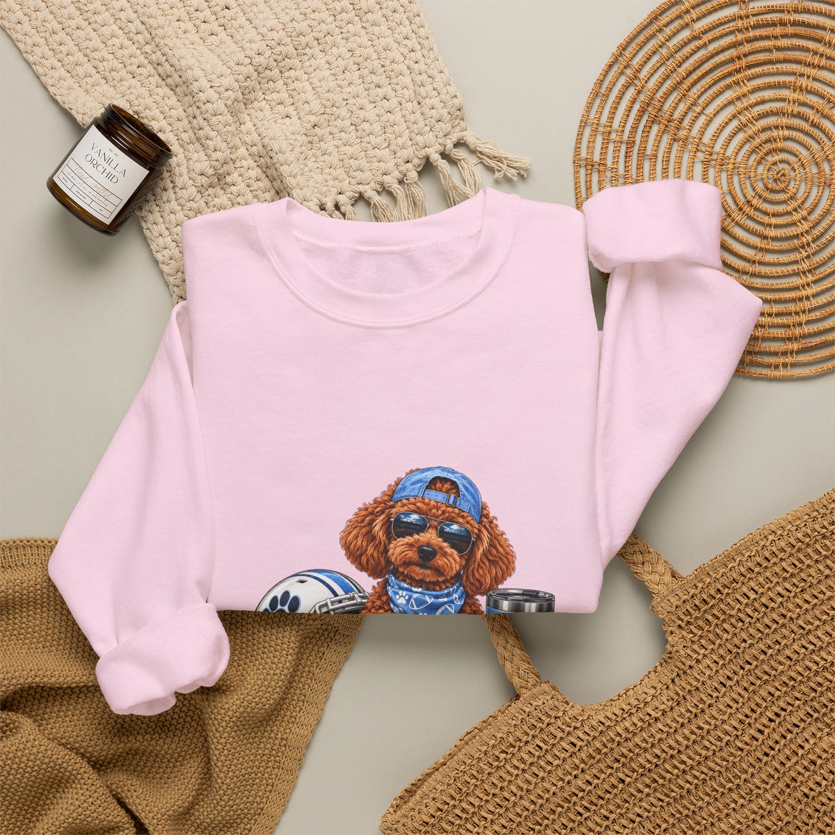 Toy Poodle Football Crewneck Sweatshirt