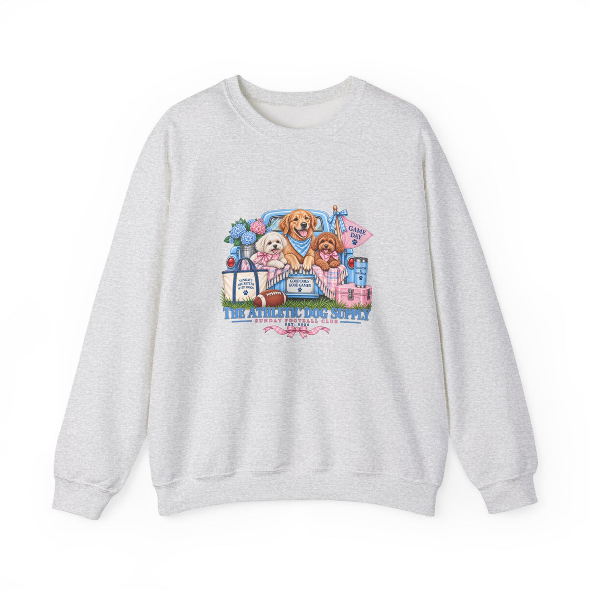 Dog Trio Football Crewneck Sweatshirt