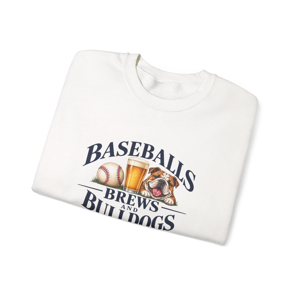 Baseballs, Brews & Bulldogs Crewneck Sweatshirt