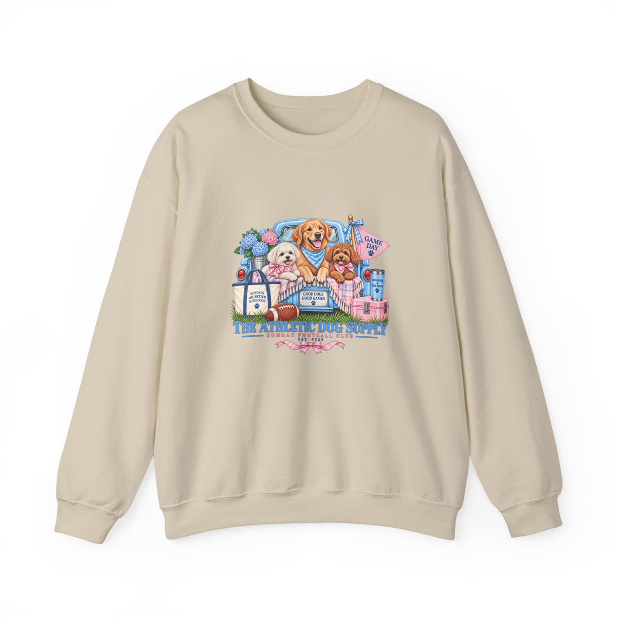 Dog Trio Football Crewneck Sweatshirt