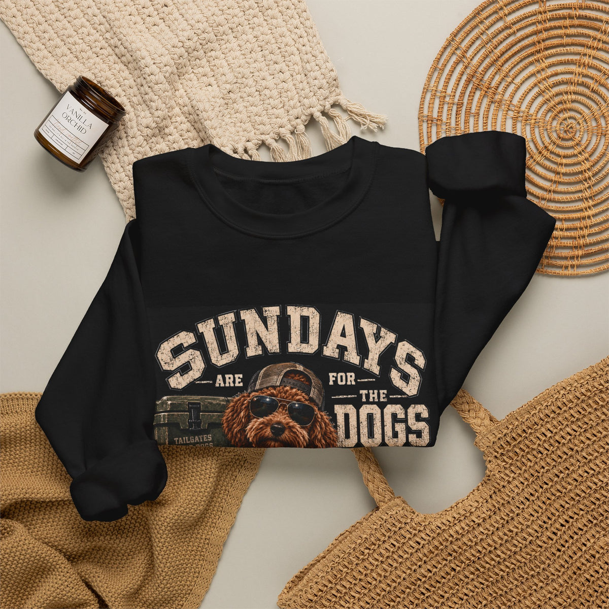 Sundays Are for the Dogs Football Crewneck Sweatshirt