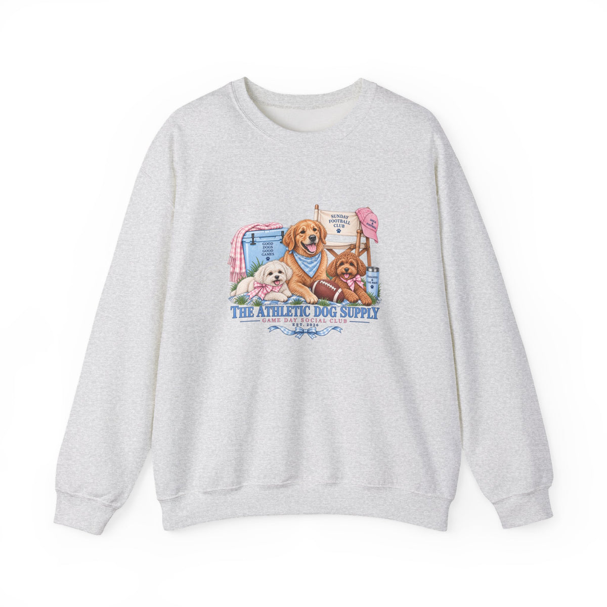 Dog Trio Football Crewneck Sweatshirt