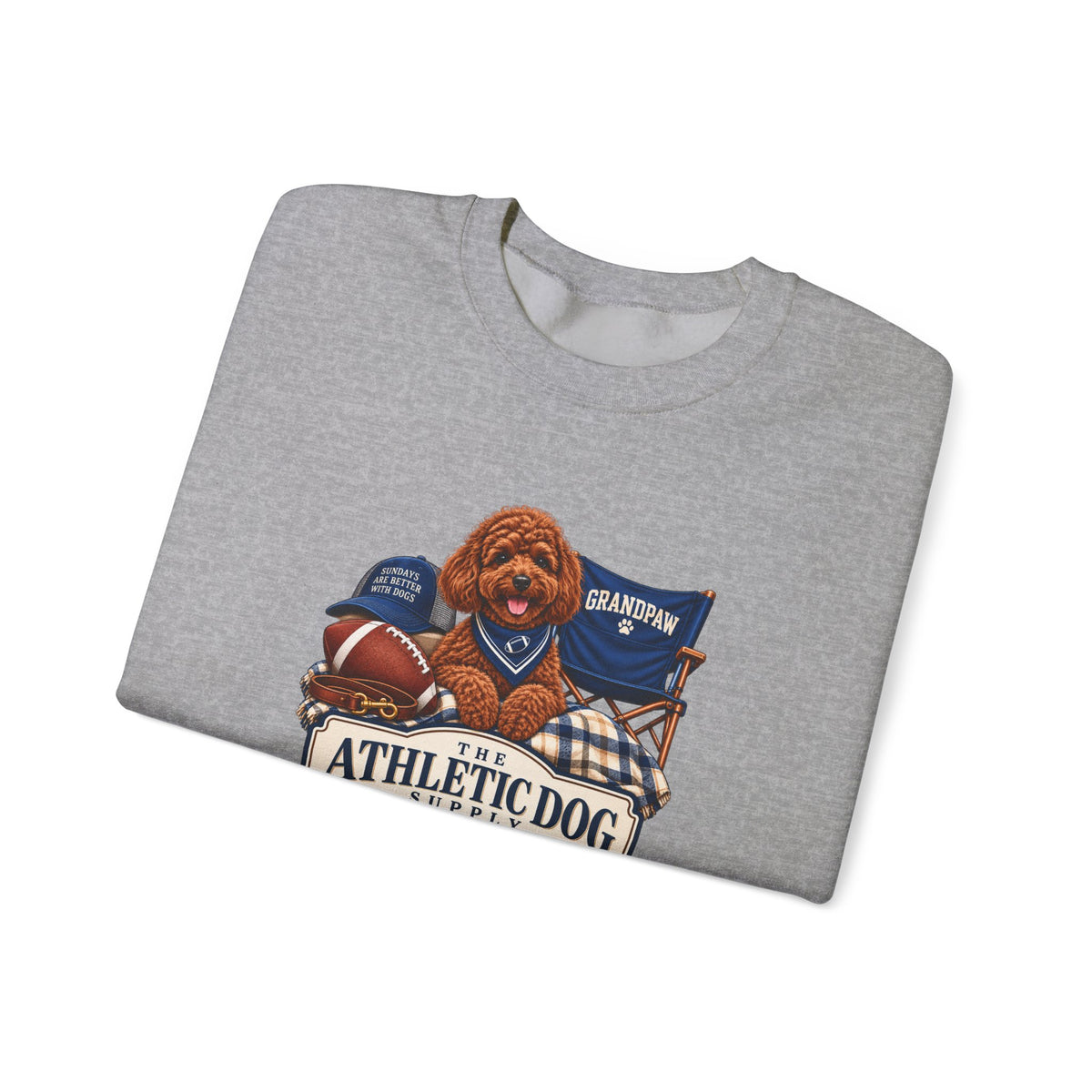Dog Grandpa Football Crewneck Sweatshirt
