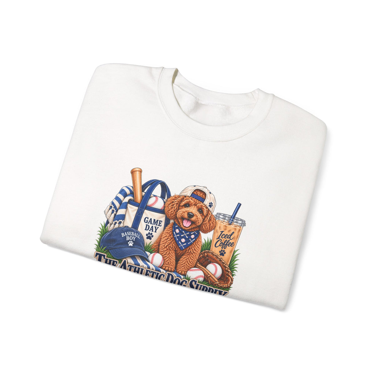 Poodle Baseball Crewneck Sweatshirt