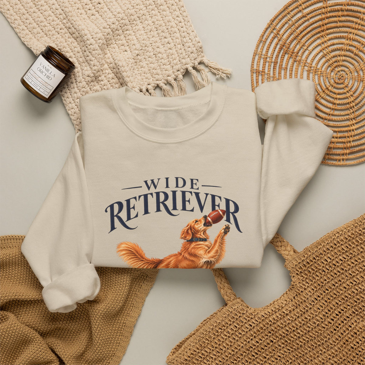 Wide Retriever Football Crewneck Sweatshirt