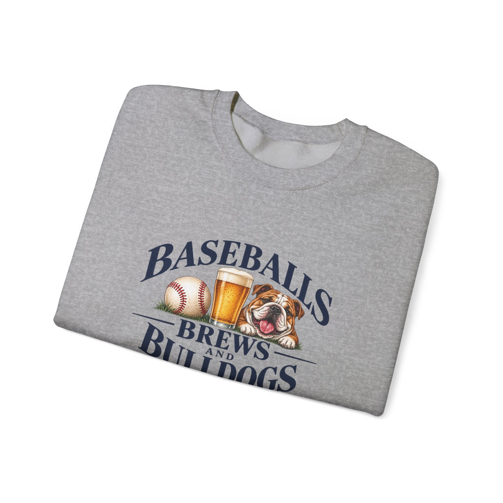Baseballs, Brews & Bulldogs Crewneck Sweatshirt