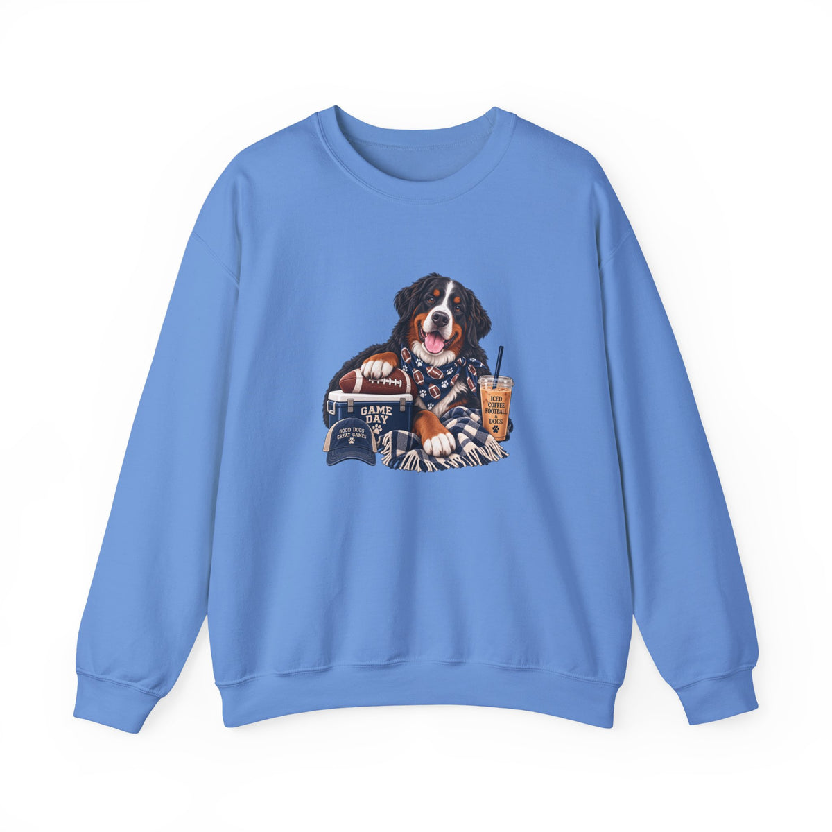 Bernese Mountain Dog Football Crewneck Sweatshirt