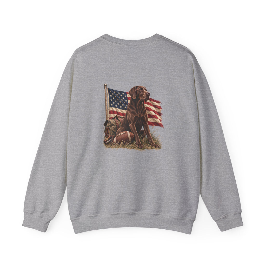 Patriotic Labrador Football Crewneck Sweatshirt