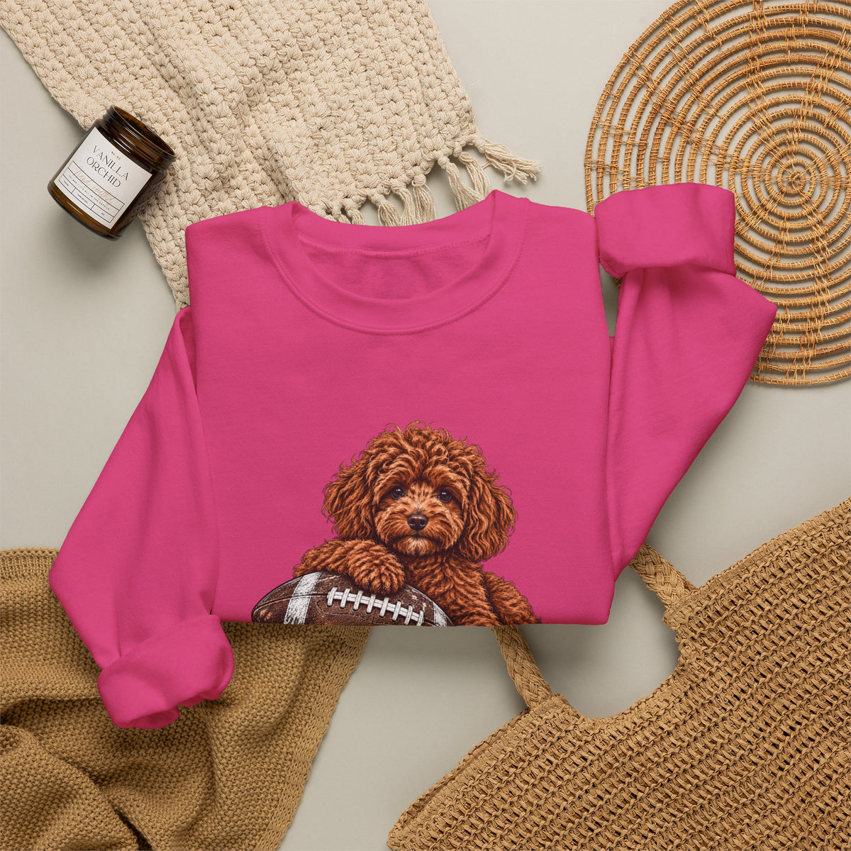 Poodle Football Crewneck Sweatshirt