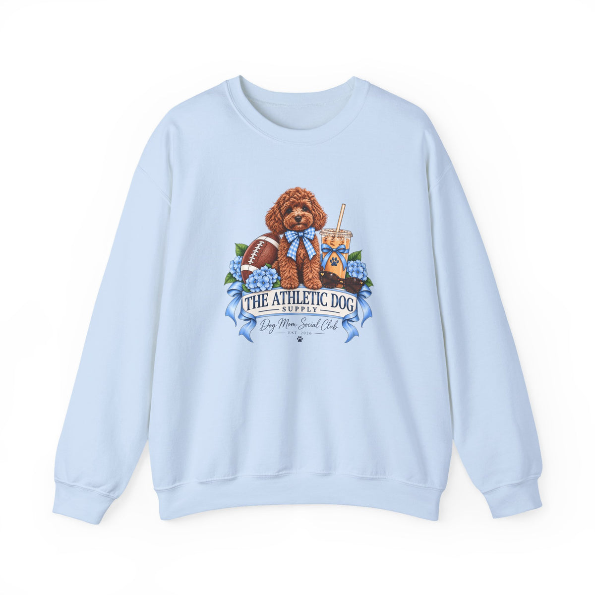 Dog Mom Football Crewneck Sweatshirt