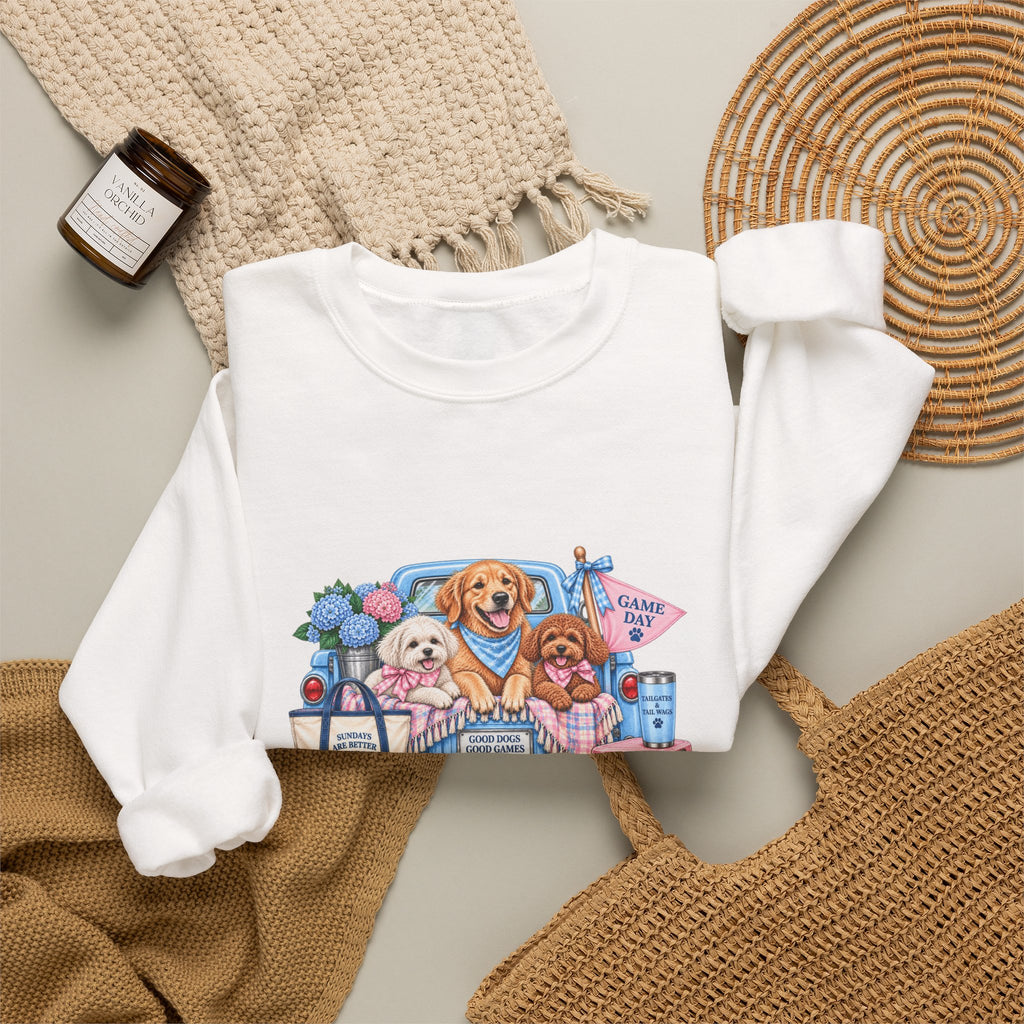 Dog Trio Football Crewneck Sweatshirt