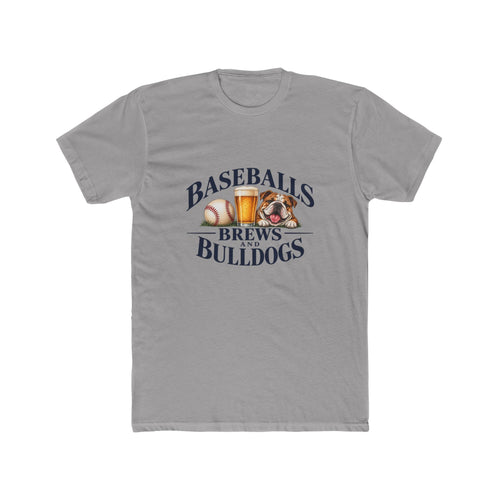 Baseballs Brews and Bulldogs Graphic Tee — Crew Shirt